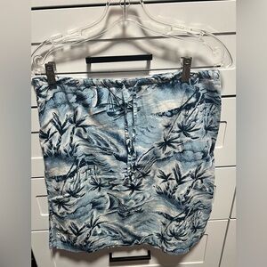 Columbia Light Blue and White Cotton Skirt